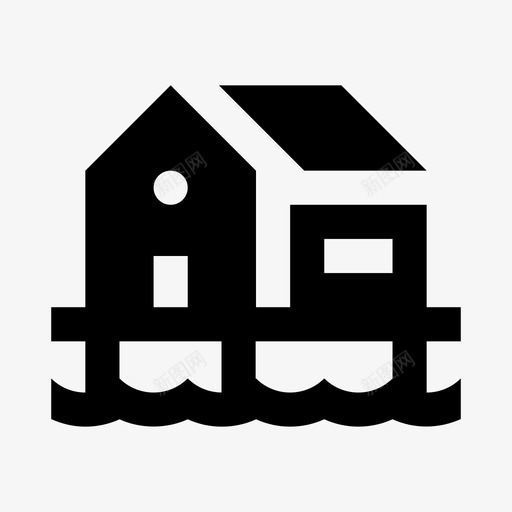 在水上建筑家图标svg_新图网 https://ixintu.com 在水上 地方 堆 家 建筑 建筑固体2 房子