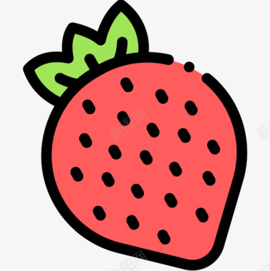 草莓过敏20线形颜色图标图标