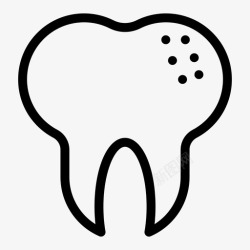 牙齿线图牙齿损伤牙医图标高清图片