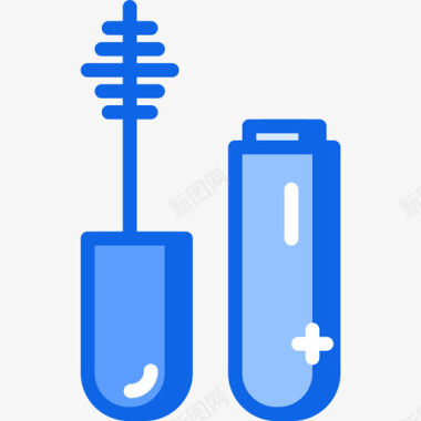 睫毛膏时尚5蓝色图标图标