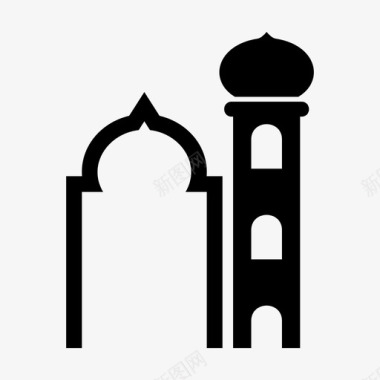 清真寺祈祷斋月图标图标
