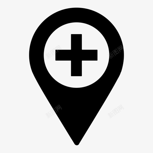 医院位置地图医疗服务集1图标svg_新图网 https://ixintu.com 位置 医疗服务 医院 地图