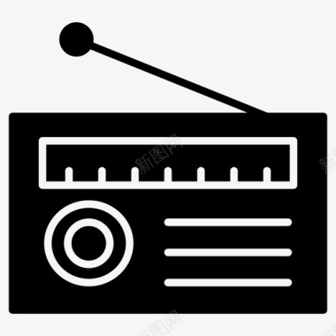 收音机收音机盒收音机发射器图标图标
