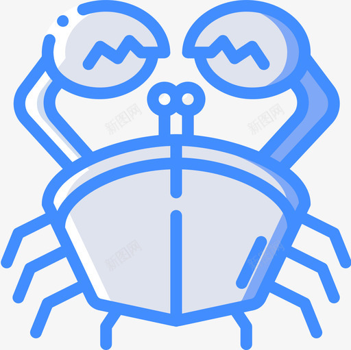 螃蟹海洋生物蓝色图标svg_新图网 https://ixintu.com 海洋生物 蓝色 螃蟹