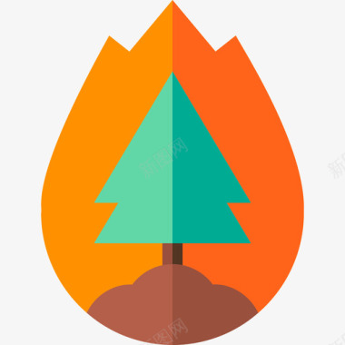 森林火灾气候变化9平坦图标图标