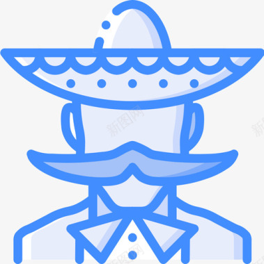 墨西哥马里亚奇18号蓝色图标图标