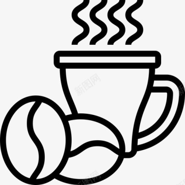 咖啡饮料16线性图标图标