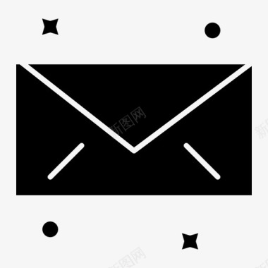 邮件电子邮件启动和开发实体字形图标图标