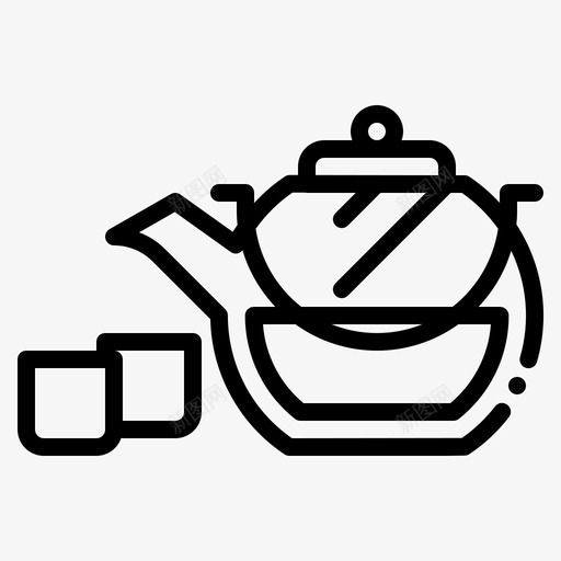 茶食物和餐厅厨房图标svg_新图网 https://ixintu.com 厨房 厨房轮廓 茶 茶壶 食物和餐厅