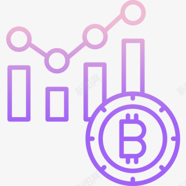 报告加密货币46轮廓梯度图标图标
