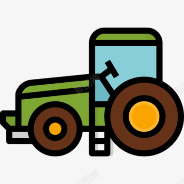 拖拉机农场19线性颜色图标图标