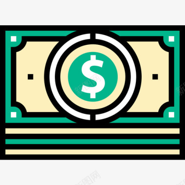 钞票银行55线颜色图标图标