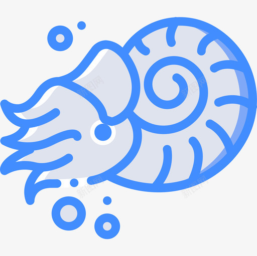 鹦鹉螺海洋生物蓝色图标svg_新图网 https://ixintu.com 海洋生物 蓝色 鹦鹉