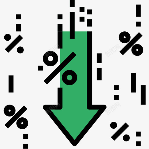 百分比贷款6线颜色图标svg_新图网 https://ixintu.com 百分比 贷款 颜色