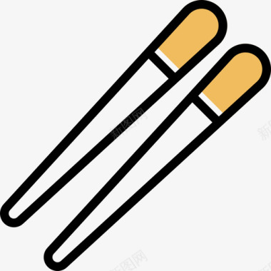 筷子厨房工具22黄影图标图标