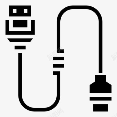 打印机电缆连接器端口图标图标