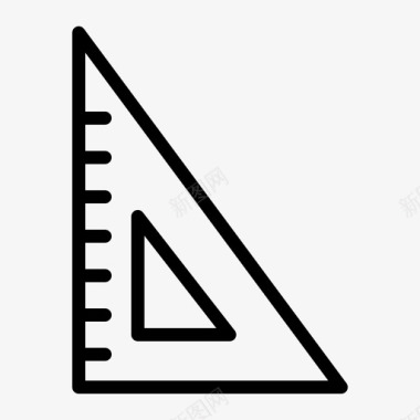 三角尺几何测量图标图标