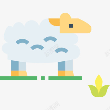 绵羊复活节58平坦图标图标