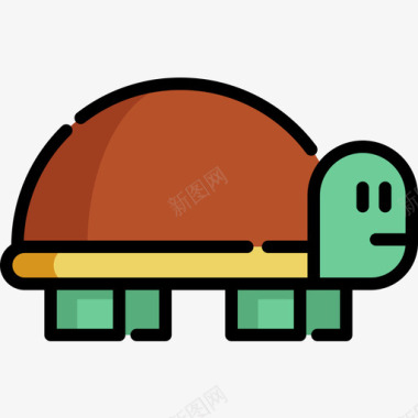 乌龟宠物16线性颜色图标图标
