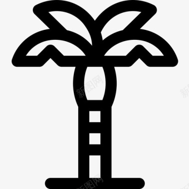 棕榈树树6线形图标图标