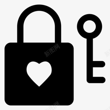 带钥匙的挂锁密码保护图标图标