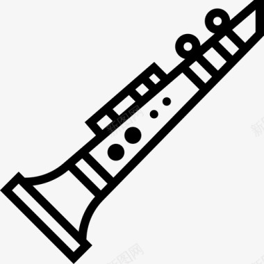 单簧管乐器10线性图标图标