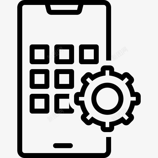 应用程序开发电子编程图标svg_新图网 https://ixintu.com 屏幕 应用 手机 智能 电子 程序开发 编程