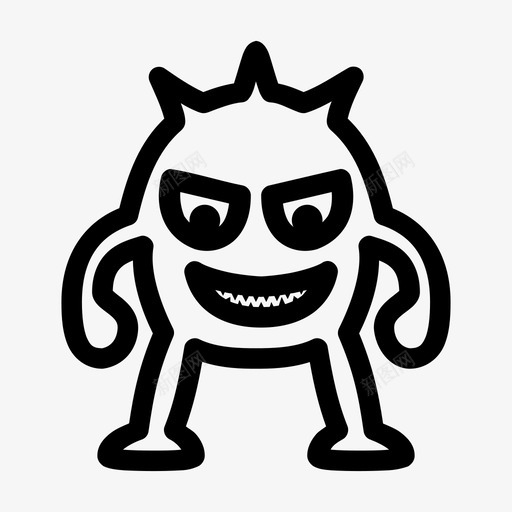 怪物野兽卡通图标svg_新图网 https://ixintu.com 万圣节 卡通 幽灵 怪物 生物 野兽