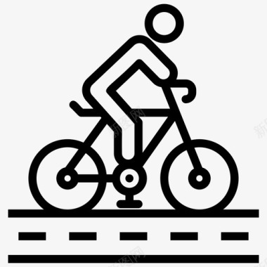 骑自行车锻炼健身图标图标
