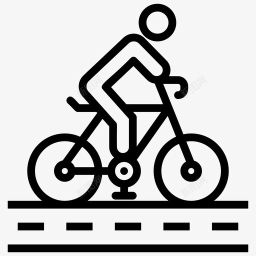 骑自行车锻炼健身图标svg_新图网 https://ixintu.com 健身 睡眠 运动补充线图标 锻炼 饮食计划 骑自行车