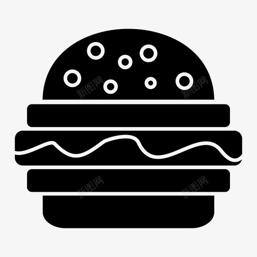 汉堡食用快餐图标svg_新图网 https://ixintu.com 快餐 汉堡 食品 食用 餐厅和固体酒吧