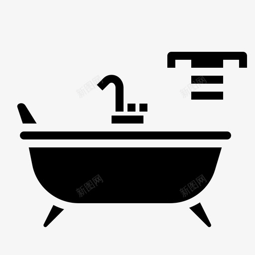 浴室浴缸清洁图标svg_新图网 https://ixintu.com 家居装饰 洗涤 浴室 浴缸 清洁