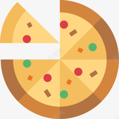 披萨爵士乐2扁平图标图标