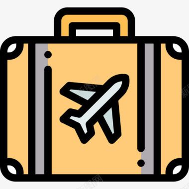 航空行李33线性颜色图标图标