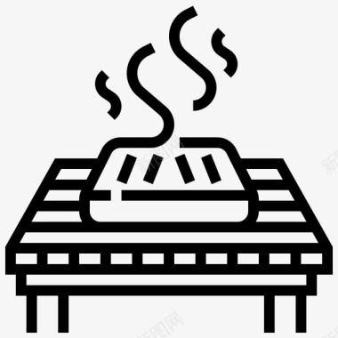 烧烤木炭烤肉图标图标