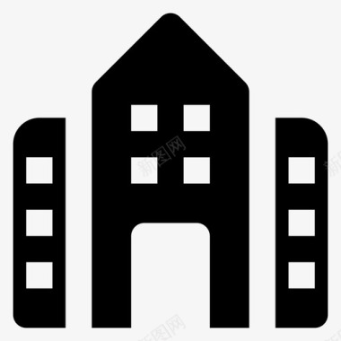 学校建筑商业建筑图标图标