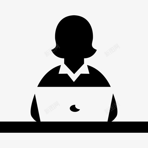 在笔记本电脑上工作女商务人士工作图标svg_新图网 https://ixintu.com 主管 人士 商务 女性 工作 电脑 笔记本