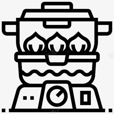 蒸锅锅炉厨师图标图标