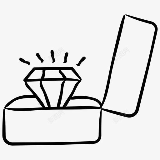 珠宝钻石礼物图标svg_新图网 https://ixintu.com 婚礼手绘图标 珍贵 珠宝 礼物 钻石