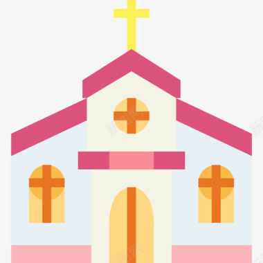 教堂复活节58平房图标图标