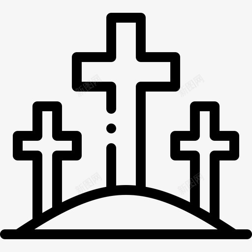 十字架复活节第8天直线形图标svg_新图网 https://ixintu.com 8天 十字架 复活节 直线 线形