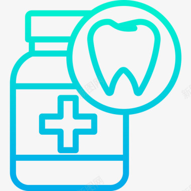药丸瓶牙科15梯度图标图标