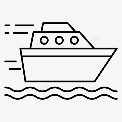 船巡航快速图标svg_新图网 https://ixintu.com 图标 巡航 快速 线图 速度