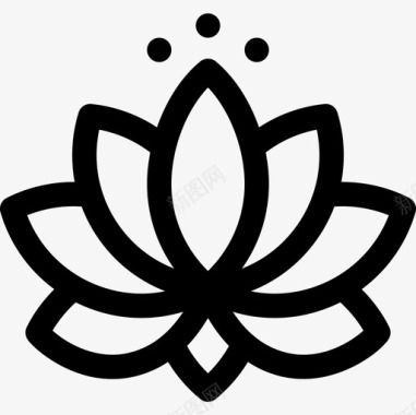 莲花印度16线形图标图标