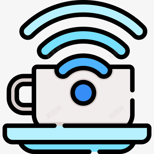 Wifi咖啡厅97线性颜色图标svg_新图网 https://ixintu.com Wifi 咖啡厅 线性 颜色