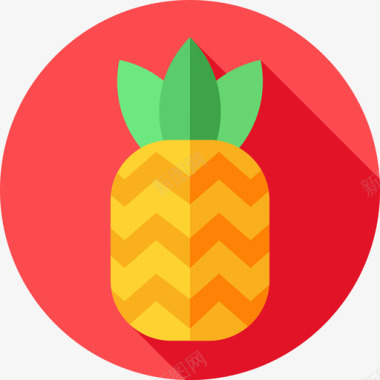 菠萝水果和蔬菜37扁平图标图标