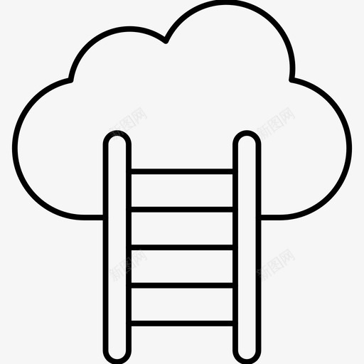成功事业云图标svg_新图网 https://ixintu.com 业务 事业 图标 成功 技术 数据库 线图 阶梯