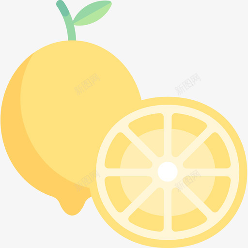柠檬水果和蔬菜15扁平图标svg_新图网 https://ixintu.com 扁平 柠檬 水果 蔬菜