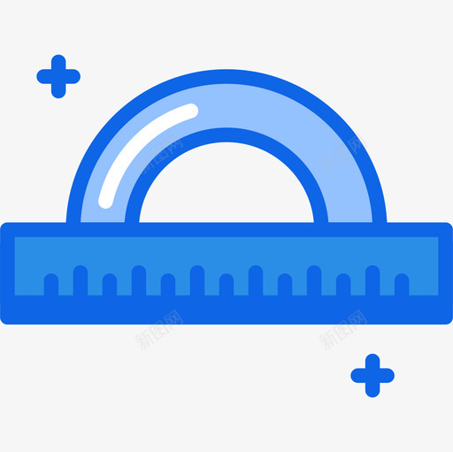 量角器教育181蓝色图标svg_新图网 https://ixintu.com 教育 蓝色 量角器