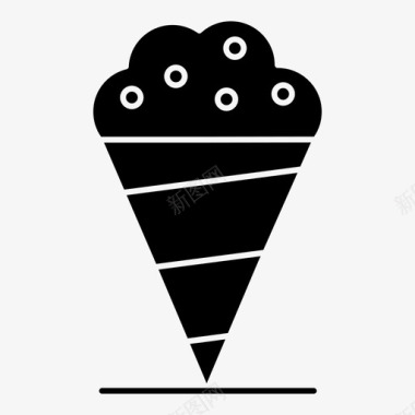冰淇淋蛋卷奶油图标图标
